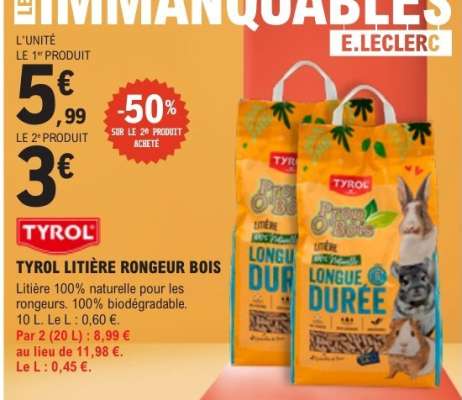 TYROL LITIÈRE RONGEUR BOIS