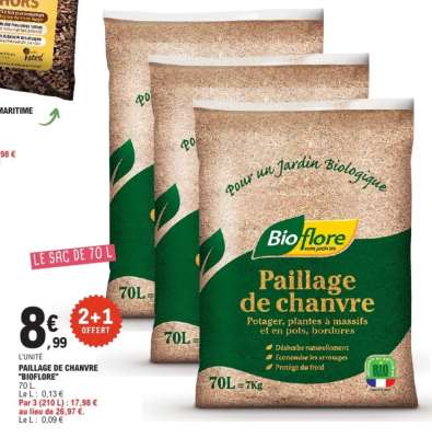 PAILLAGE DE CHANVRE «BIOFLORE»