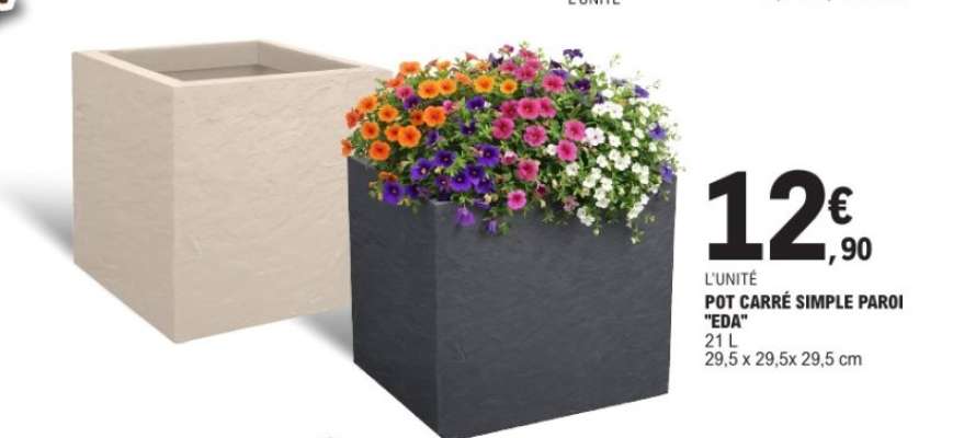 POT CARRÉ SIMPLE PAROI "EDA"
