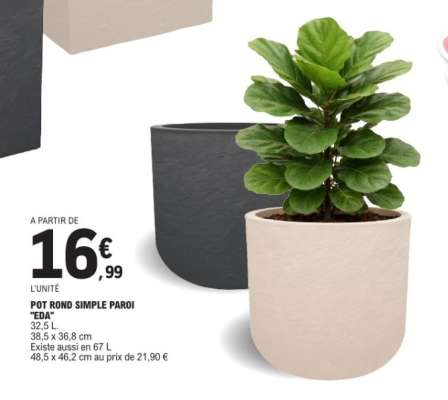 POT ROND SIMPLE PAROI "EDA"