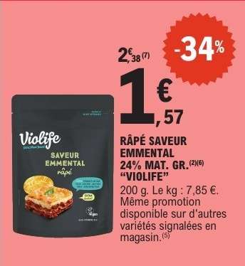 RÂPÉ SAVEUR EMMENTAL 24% MAT. GR. "VIOLIFE"