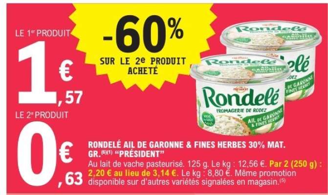 RONDELÉ AIL DE GARONNE & FINES HERBES 30% MAT. GR.
