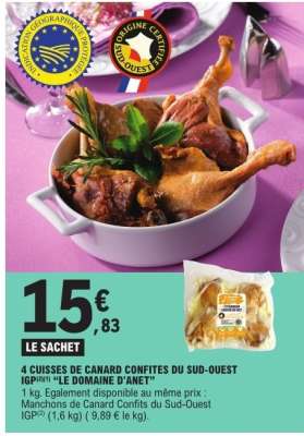 4 Cuisses de Canard Confites du Sud-Ouest IGP