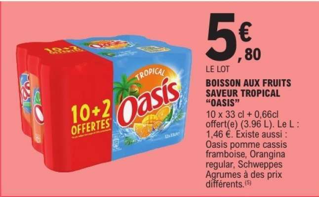 Boisson aux fruits saveur tropical «Oasis»