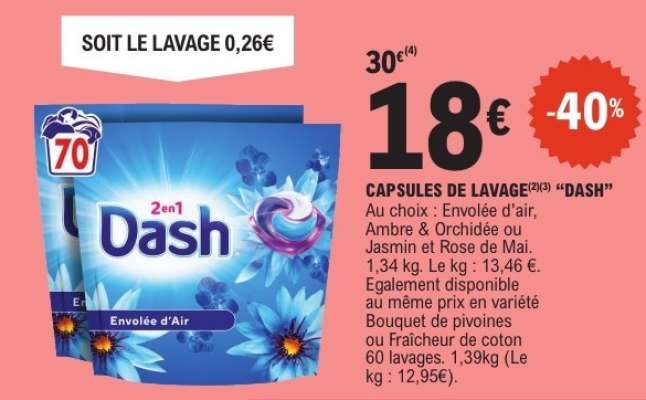 CAPSULES DE LAVAGE “DASH”