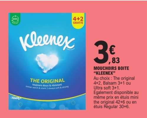 MOUCHOIRS BOÎTE "KLEENEX"
