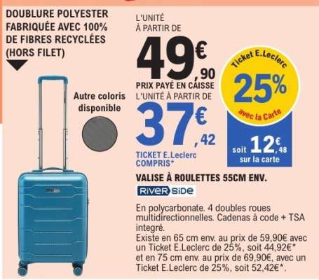 VALISE À ROULETTES 55CM ENV.