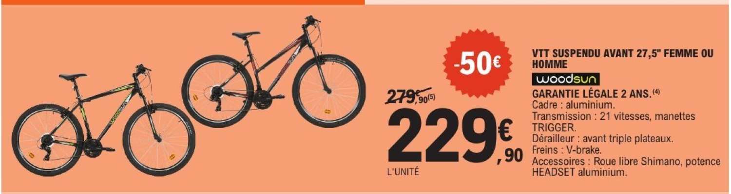 VTT SUSPENDU AVANT 27,5" FEMME OU HOMME