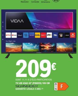 TV LED 43A2 43" (POUCES) 109 CM