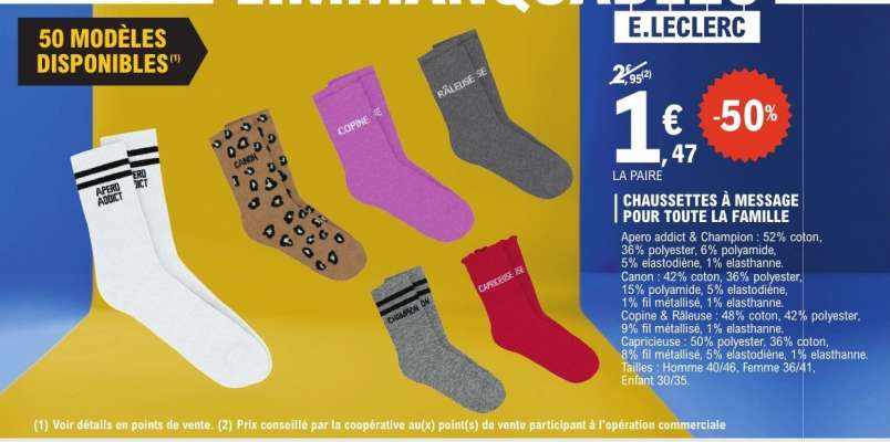 CHAUSSETTES À MESSAGE POUR TOUTE LA FAMILLE