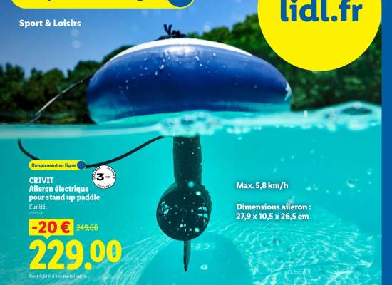 CRIVIT Aileron électrique pour stand up paddle