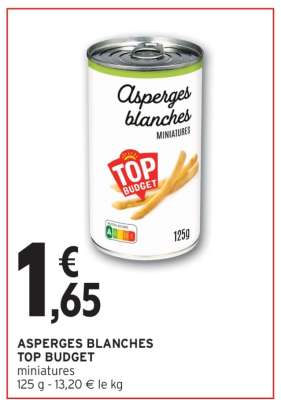 ASPERGES BLANCHES TOP BUDGET