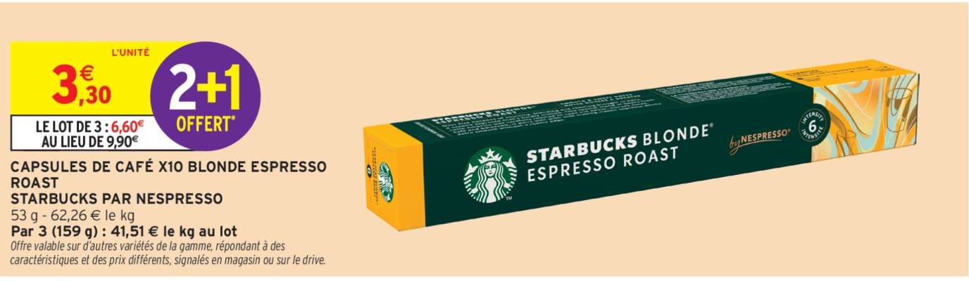 CAPSULES DE CAFÉ X10 BLONDE ESPRESSO ROAST