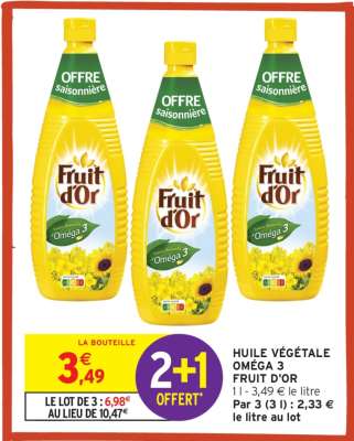 Huile Végétale Oméga 3 Fruit d'Or