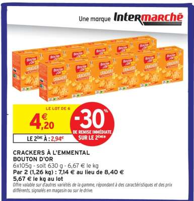 CRACKERS À L'EMMENTAL BOUTON D'OR
