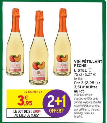 Vin Pétillant Pêche Listel