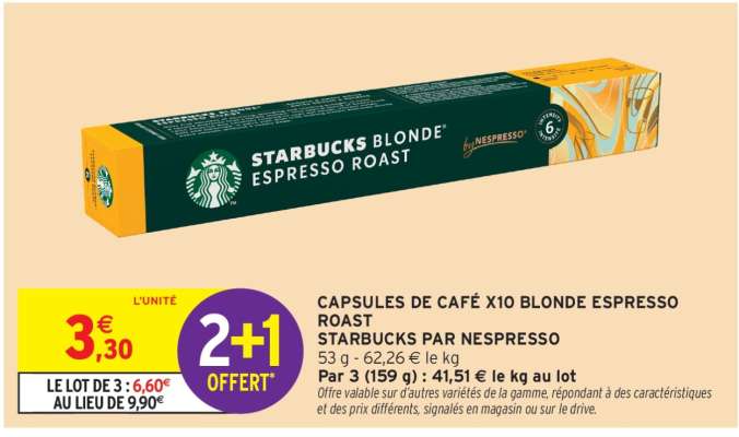 CAPSULES DE CAFÉ X10 BLONDE ESPRESSO ROAST