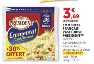 Emmental Français Pasteurisé Président