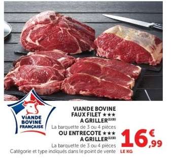 Viande Bovine Faux Filet ou Entrecôte