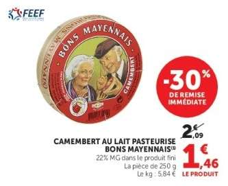 Camembert au lait pasteurisé Bons Mayennais