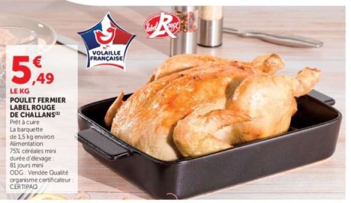 POULET FERMIER LABEL ROUGE DE CHALLANS