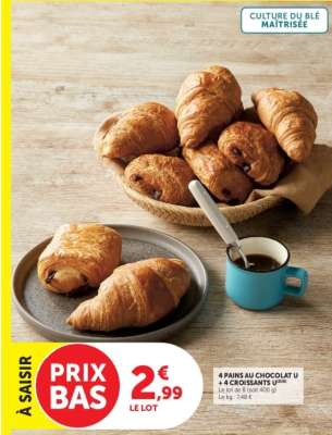 4 Pains au Chocolat U + 4 Croissants U