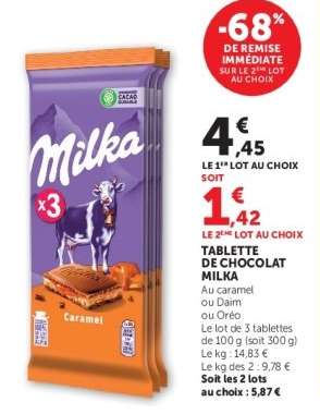 TABLETTE DE CHOCOLAT MILKA