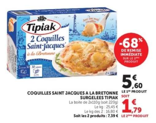 Coquilles Saint-Jacques À La Bretonne Surgelées Tipiak