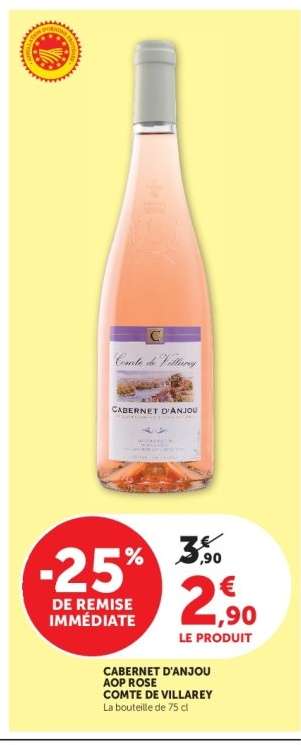 CABERNET D'ANJOU AOP ROSÉ COMTE DE VILLAREY