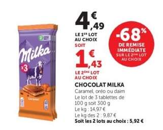 CHOCOLAT MILKA