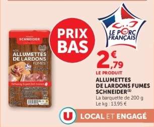 ALLUMETTES DE LARDONS FUMES SCHNEIDER
