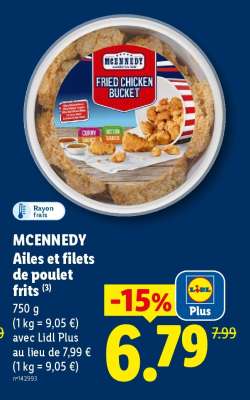 MCENNEDY Ailes et filets de poulet frits