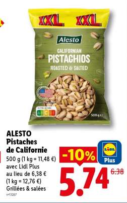 Alesto Pistaches de Californie