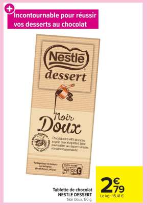 Tablette de Chocolat 'Nestlé Dessert'