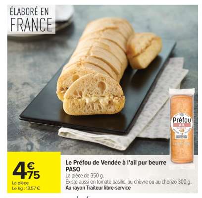 Le Préfou de Vendée à l'Ail Pur Beurre PASO
