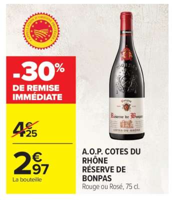 A.O.P. COTES DU RHÔNE RÉSERVE DE BONPAS