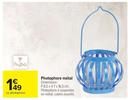 Photophore métal