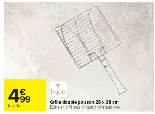 Grille double poisson 28 x 28 cm