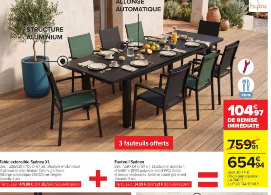 Table extensible Sydney XL