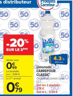 Limonade CARREFOUR CLASSIC'