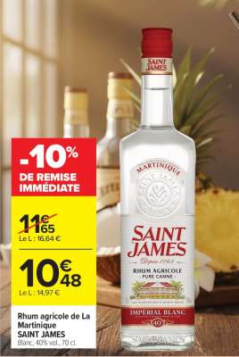 Rhum agricole de La Martinique SAINT JAMES