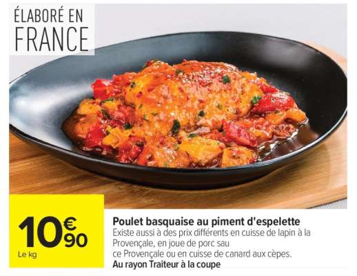 Poulet Basquaise au Piment d'Espelette