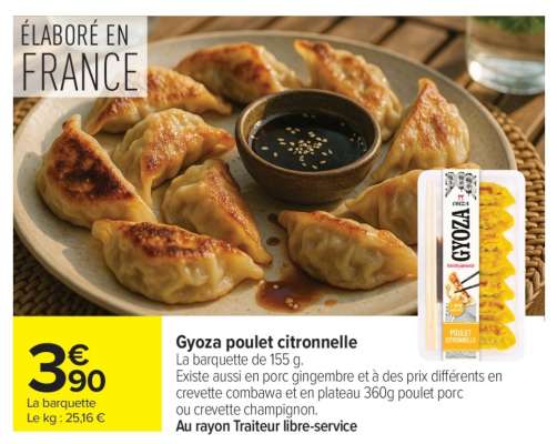 Gyoza poulet citronnelle