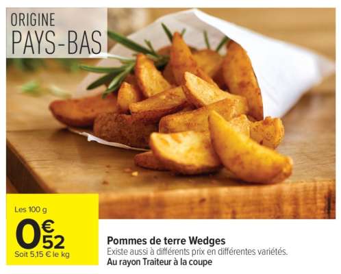 Pommes de terre Wedges