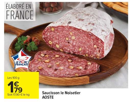 Saucisson le Noisetier AOSTE