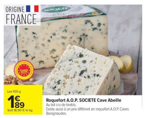 Roquefort A.O.P. SOCIETE Cave Abeille