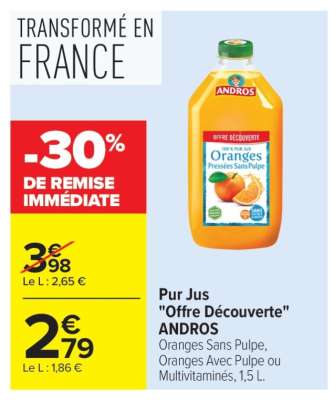 Pur jus "Offre découverte" ANDROS