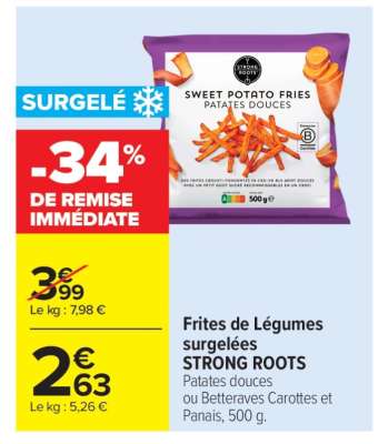 Frites de Légumes surgelées STRONG ROOTS