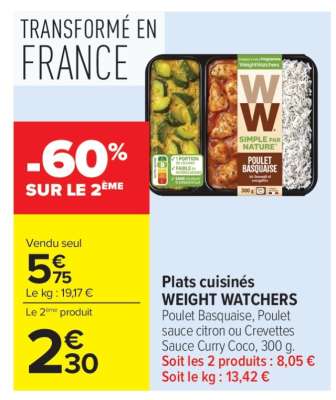 Plats cuisinés WEIGHT WATCHERS
