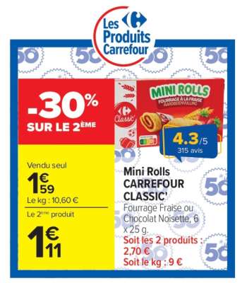 Mini Rolls CARREFOUR CLASSIC'
